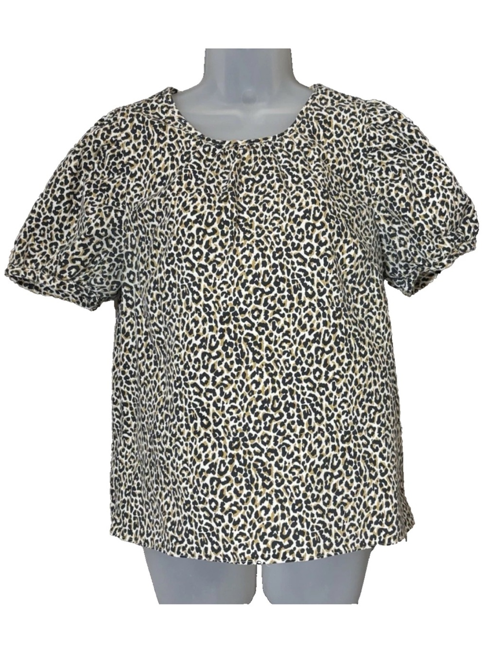 J. Crew Women's Leopard Print Puff Sleeve Cotton Top Size M - Picture 9 of 9